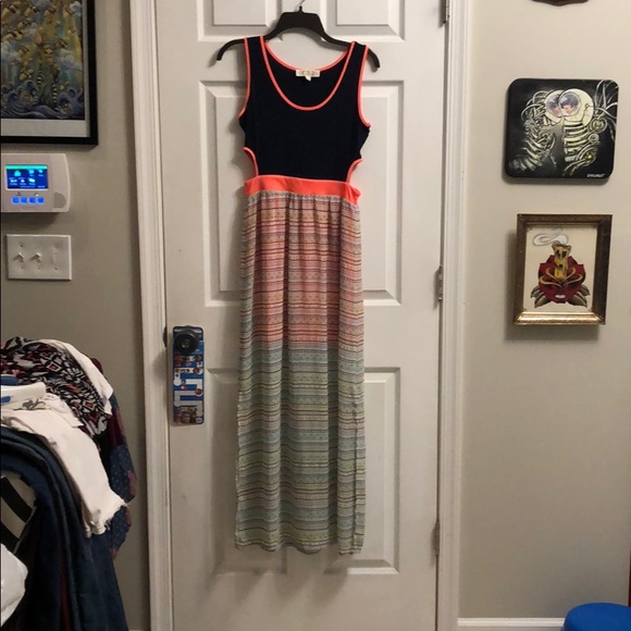 pink rose maxi dress